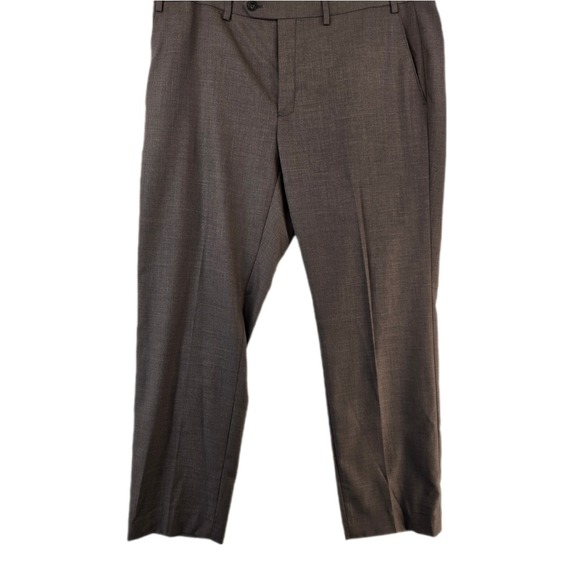 Michael Kors Dress Pants Men's 38x30 Straight Leg Brown Career Office Flat Front - Picture 1 of 11